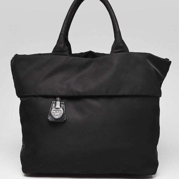 Prada Black Nylon Double Handle Tote Bag - Picture 1 of 10